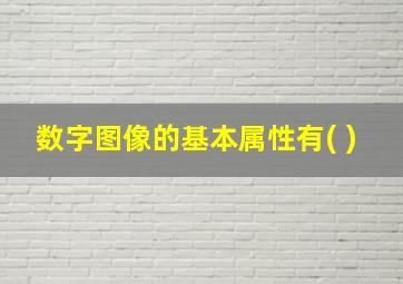 数字图像的基本属性有( )